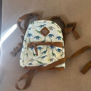 Little Me Cream/ Brown Dinosaur Print Bag safety toddler/baby walker Brand New